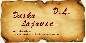 Duško Lojović vizit kartica
